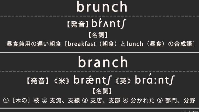 ブランチ(brunch / branch)の意味、カタカナ英語としての使われ方を解説